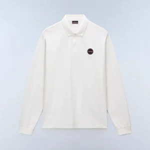 Badge Jersey Long Sleeve Polo Shirt